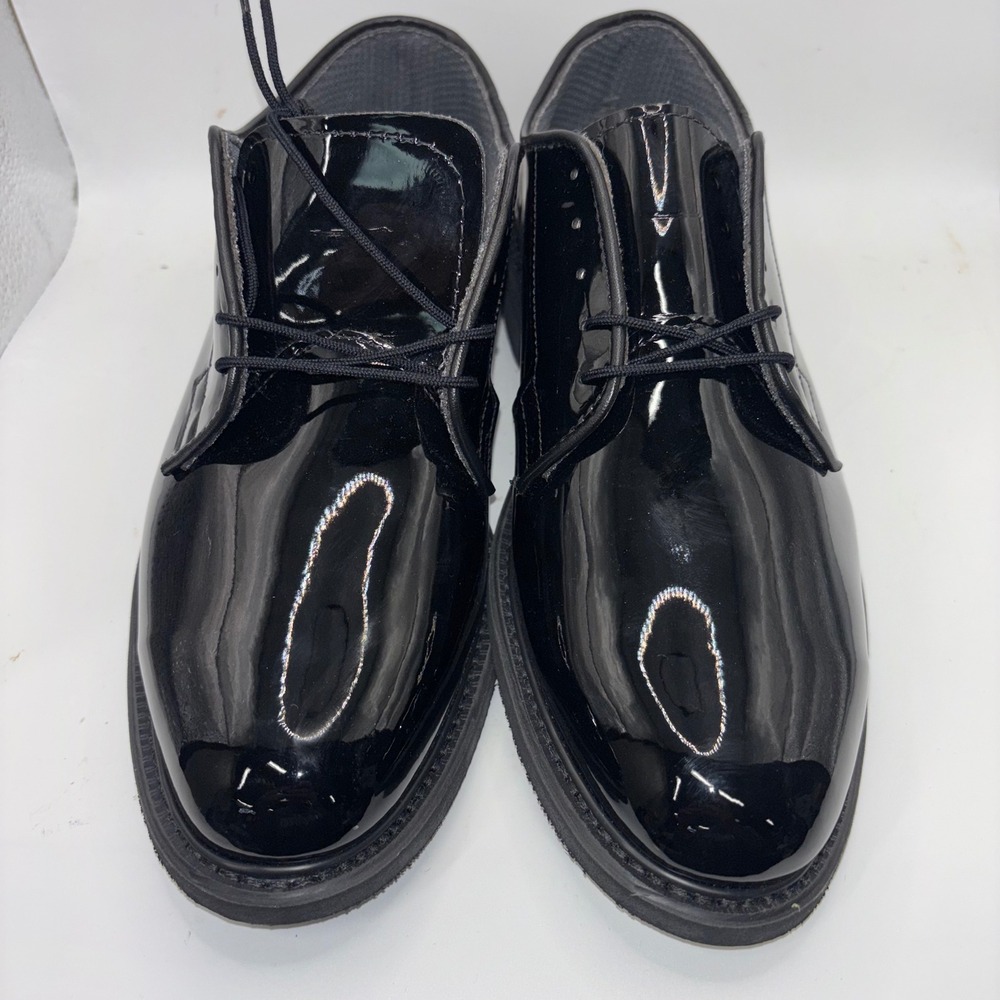 Bates Mens High Gloss Oxford Dress Shoes Black Vibram Sole 9.5 D 00941A